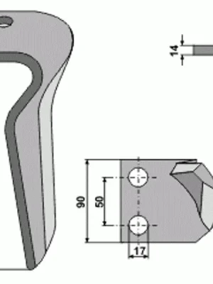Značkový Hřeb levý 15 mm
