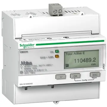 Autentický Elektroměr iEM3235, nepřímé měření, komunikace M-bus, MID Acti9