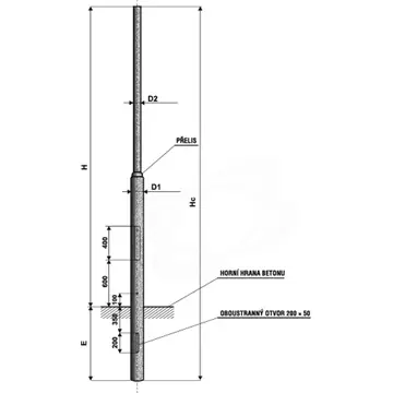 Stožár sadový KKA 6 bezpaticový dvoustupňový s přelisem Luxusní