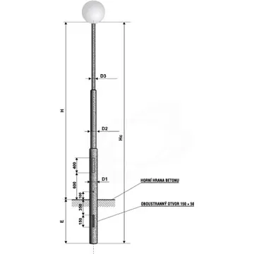 Stožár sadový KL 4 bezpaticový třístupňový 114/89/60 Originální