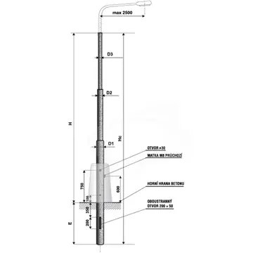 Akční Nabídka Stožár silniční J 10 paticový třístupňový