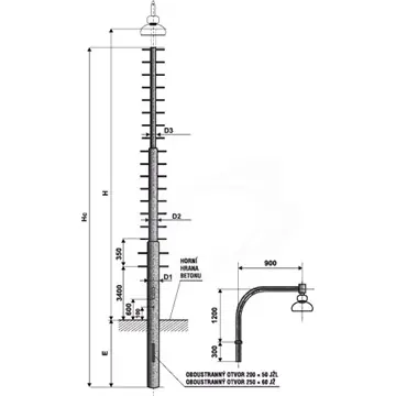 Akční Cena Stožár železniční JŽ 12 bezpaticový třístupňový stupačkový