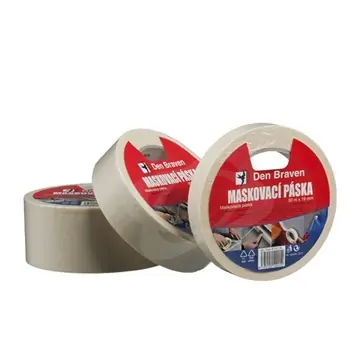 Maskovací krepová páska 60°C 50mm x 50m světle žlutá Den Braven Záruka V Ceně