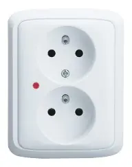 Doprava Zdarma KIWA Dvojzásuvka TANGO ZPO s ochranou před přepětím, bílá