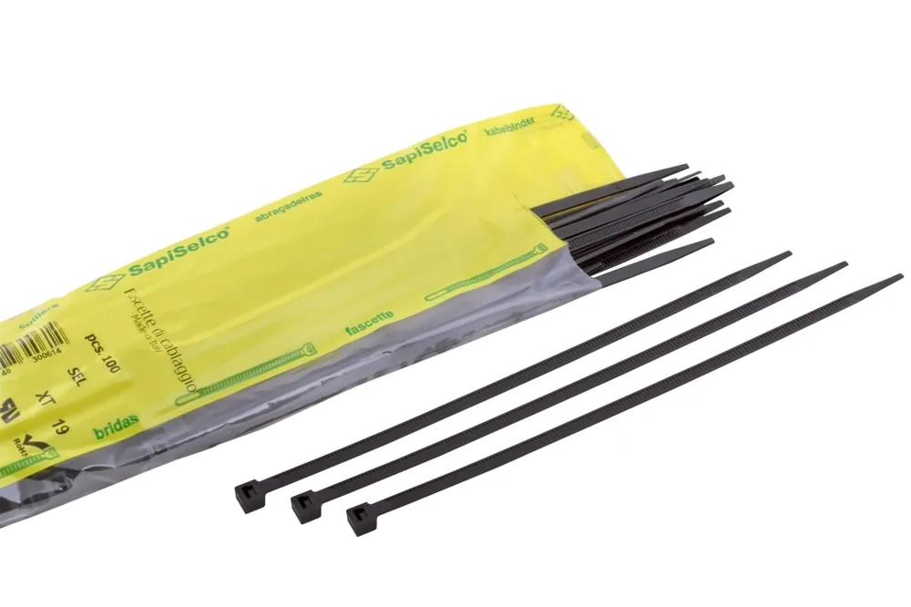 Značkový SAPISELCO Pásek vázací 360x7,5 UV odolné, černá (100ks)