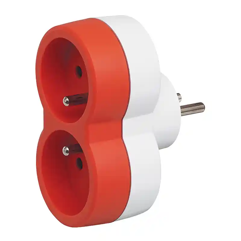 Adaptér 050503 2X2P+T 16A IP20 oranž. Must-Have