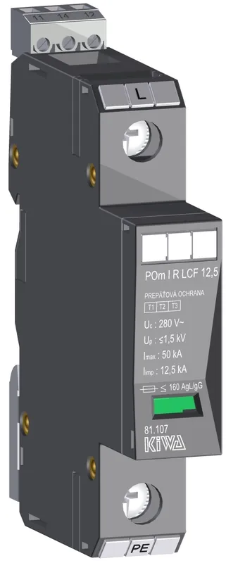 Akční Nabídka KIWA Svodič POm I R LCF 12,5kA 280V/12,5kA, přepěťová ochrana typu 1+2+3 (B+C+D), modulární, monoblok