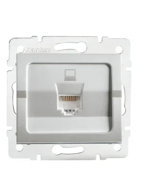 Zásuvka LOGI RJ45 Cat.5e datová stříbrná Moderní