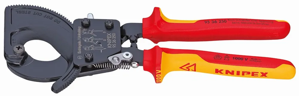 Záruka V Ceně KNIPEX 95 36 250 Nůžky na kabely - ráčnové