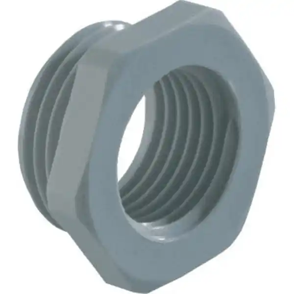 Záruka V Ceně AGRO  Redukce plastová, světle šedá, šestihranná, Pg21 / Pg16