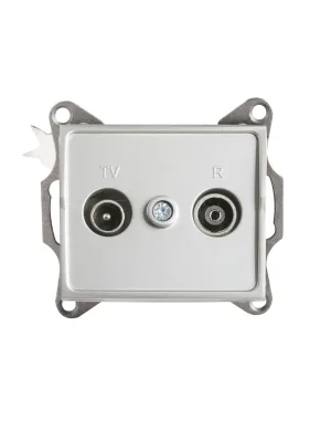 Zásuvka LOGO TV-R průb.stříbrná Pouze Dnes